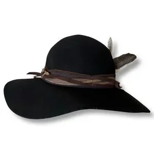 Hand Crafted | Accessories | Black Wool Brimmed Hat With 